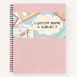 Niedliche rosa Math Tools Graphic Spiral Notebook Notizblock