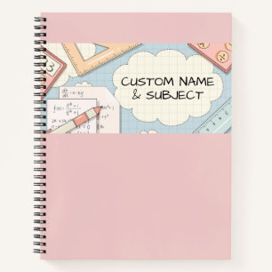 Niedliche rosa Math Tools Graphic Spiral Notebook Notizblock