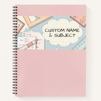 Niedliche rosa Math Tools Graphic Spiral Notebook Notizblock