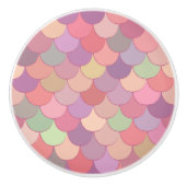 Niedliche rosa Meerjungenskala Keramikknauf (Vorderseite)