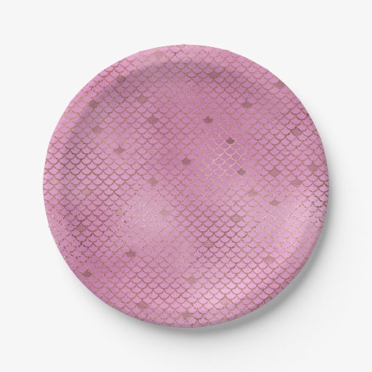 Niedliche rosa Meerjungfrauenskala für eine Geburt Pappteller (Vorderseite)