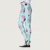 Niedliche Rosa Minze Piggy Donut Ice Creme Cone Mu Leggings (Links)