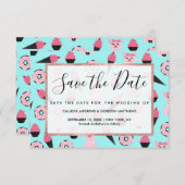 Niedliche Rosa Minze Piggy Donut Ice Creme Cone Mu Save The Date (Vorne/Hinten)