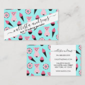 Niedliche Rosa Minze Piggy Donut Ice Creme Cone Mu Visitenkarte (Vorne/Hinten)