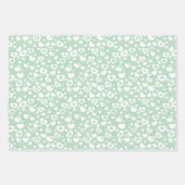 Niedliche rosa Minzgrün Streifen Karo Herz Muster Geschenkpapier Set (Vorderseite 2)