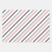 Niedliche rosa Minzgrün und graue Streifen Geschenkpapier Set (Vorderseite 3)