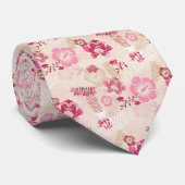 Niedliche rosa moderne Blume Krawatte (Gerollt)