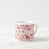 Niedliche rosa moderne Blume Muster High Top Turns Espressotasse (Vorderseite Rechts)