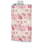 Niedliche rosa moderne Blume Muster High Top Turns Flachmann (Links)