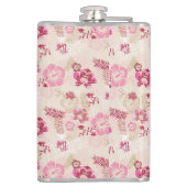 Niedliche rosa moderne Blume Muster High Top Turns Flachmann (Rückseite)