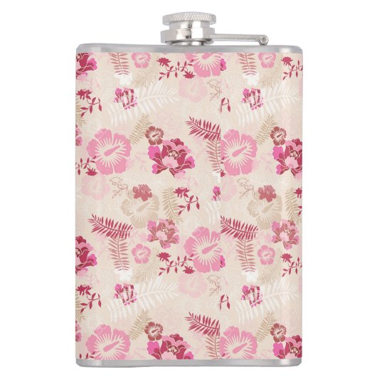 Niedliche rosa moderne Blume Muster High Top Turns Flachmann (Rückseite)