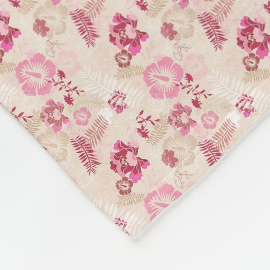 Niedliche rosa moderne Blume Muster High Top Turns Fleecedecke (Ecke)