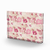 Niedliche rosa moderne Blume Muster High Top Turns Fotoblock (Rechts)