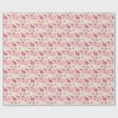 Niedliche rosa moderne Blume Muster High Top Turns Geschenkpapier (Flach)