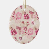 Niedliche rosa moderne Blume Muster High Top Turns Keramik Ornament (Rechts)