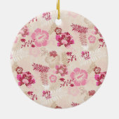 Niedliche rosa moderne Blume Muster High Top Turns Keramik Ornament (Hinten)