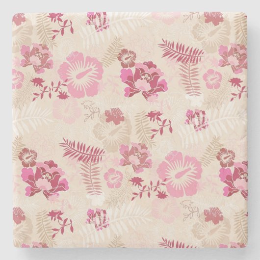 Niedliche rosa moderne Blume Muster High Top Turns Steinuntersetzer (Vorderseite)