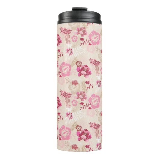 Niedliche rosa moderne Blume Muster High Top Turns Thermosbecher (Vorderseite)