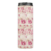 Niedliche rosa moderne Blume Muster High Top Turns Thermosbecher (Rückseite)