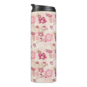 Niedliche rosa moderne Blume Muster High Top Turns Thermosbecher (Nach rechts gedreht)