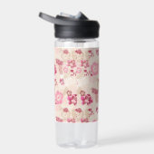 Niedliche rosa moderne Blume Muster High Top Turns Trinkflasche (Rechts)