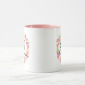 Niedliche rosa Monogramm (M) Blume Tasse (Zentrum)