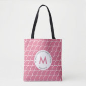 Niedliche rosa Monogramm NOCH IMMER SEIN UND Fish Tasche (Vorderseite)