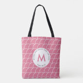 Niedliche rosa Monogramm NOCH IMMER SEIN UND Fish Tasche (Rückseite)