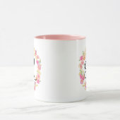 Niedliche rosa Monogramm (R)-Blume Tasse (Zentrum)