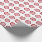 Niedliche rosa nähende Knöpfe Geschenkpapier (Ecke)