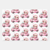 Niedliche rosa Neigung mit dem Auto Geschenkpapier Set (Vorderseite 3)