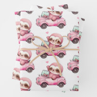 Niedliche rosa Neigung mit dem Auto