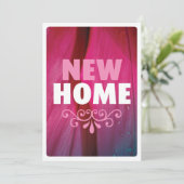 Niedliche Rosa neue Zuhause-Einladung Einladung (Stehend Vorderseite)