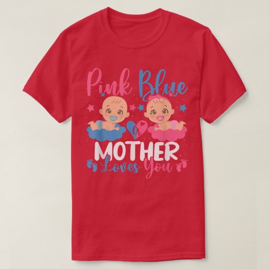 Niedliche, rosa oder blaue Lieben Sie Geschlecht z T-Shirt (Design vorne)