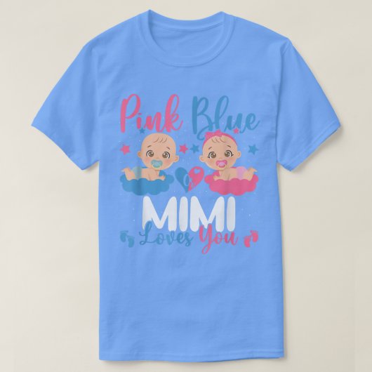 Niedliche rosa oder blaue Mimi-Lieben Sie Geschlec T-Shirt (Design vorne)