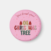 Niedliche rosa OH Weihnachtsbaum Bulge Geschenk Magnet (Vorne)