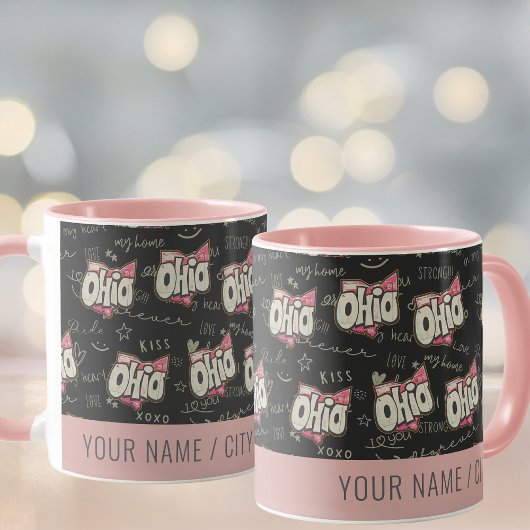 Niedliche Rosa Ohio Liebe Tasse