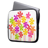 Niedliche, rosa orangefarbene Blume zeichnend Laptopschutzhülle (Vorderseite Links)