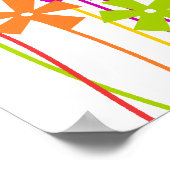 Niedliche, rosa orangefarbene Blume zeichnend Poster (Ecke)