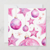 Niedliche Rosa Ornamente Weihnachten Jingle und Mi Einladung (Rückseite)