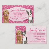 Niedliche rosa Paws Knochen und Hunde wachsen Haus Visitenkarte (Vorne/Hinten)