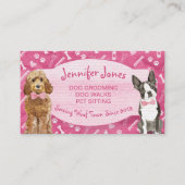 Niedliche rosa Paws Knochen und Hunde wachsen Haus Visitenkarte (Vorderseite)