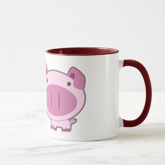 NIEDLICHE ROSA PIGGY TASSE (Rechts)