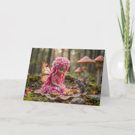 Niedliche rosa Pixel und Maus-Picnic Karte