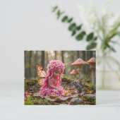 Niedliche rosa Pixel und Maus-Picnic Postkarte (Stehend Vorderseite)