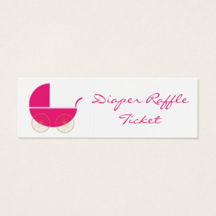 Niedliche rosa Pram-Windelraffle-Karte - dünne