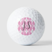 Niedliche Rosa-Preppy-Raute Golfball (Vorderseite)
