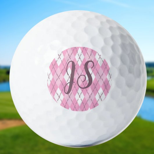 Niedliche Rosa-Preppy-Raute Golfball