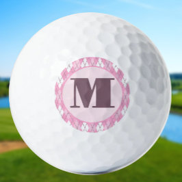 Niedliche Rosa-Preppy-Raute Golfball