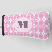 Niedliche Rosa Preppy-Raute-Monogramm-Ladys Golf Headcover (Vorderseite)